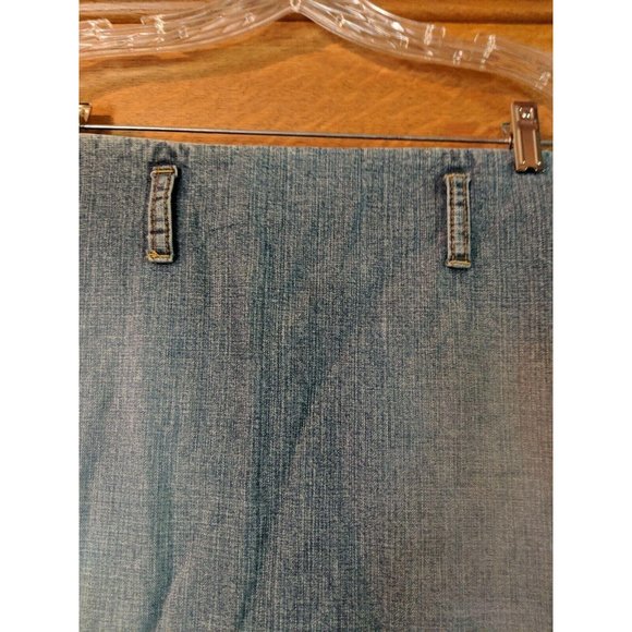 Gloria Jean Skirt Size M Medium Denim Blue Modest Womens Asymmetrical - Picture 2 of 6